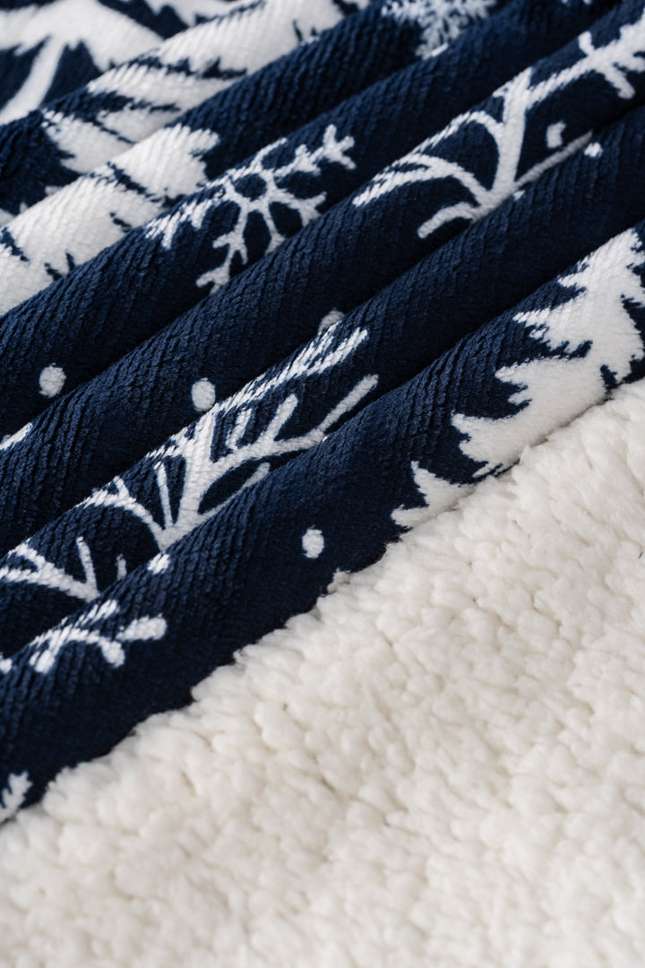 Plaid N&B - Couverture Sherpa