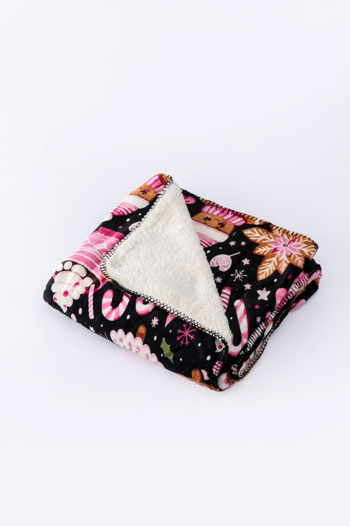Plaid N&B - Couverture Sherpa