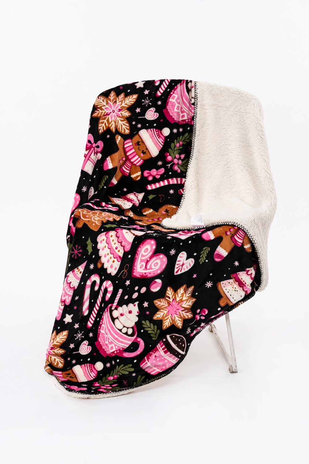 Plaid N&B - Couverture Sherpa