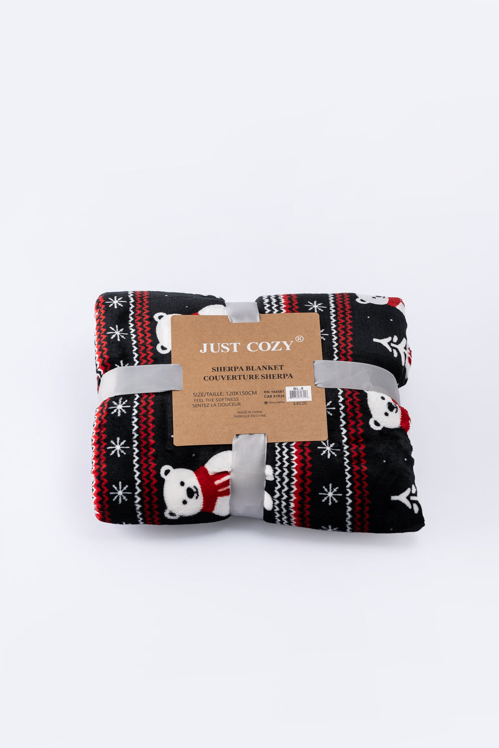 Plaid N&B - Couverture Sherpa