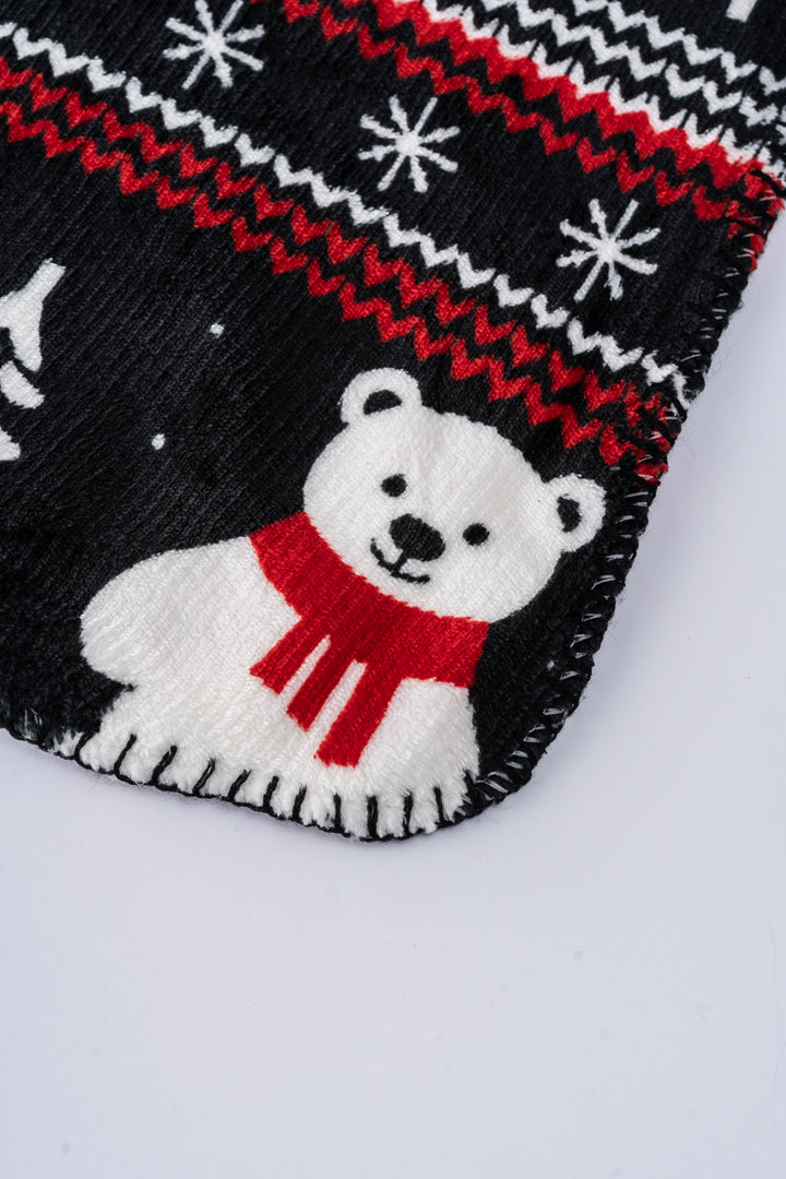 Plaid N&B - Couverture Sherpa