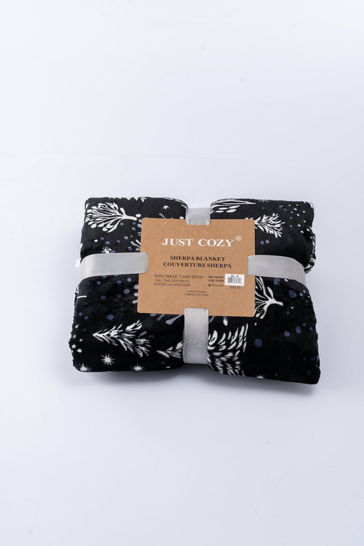 Plaid N&B - Couverture Sherpa