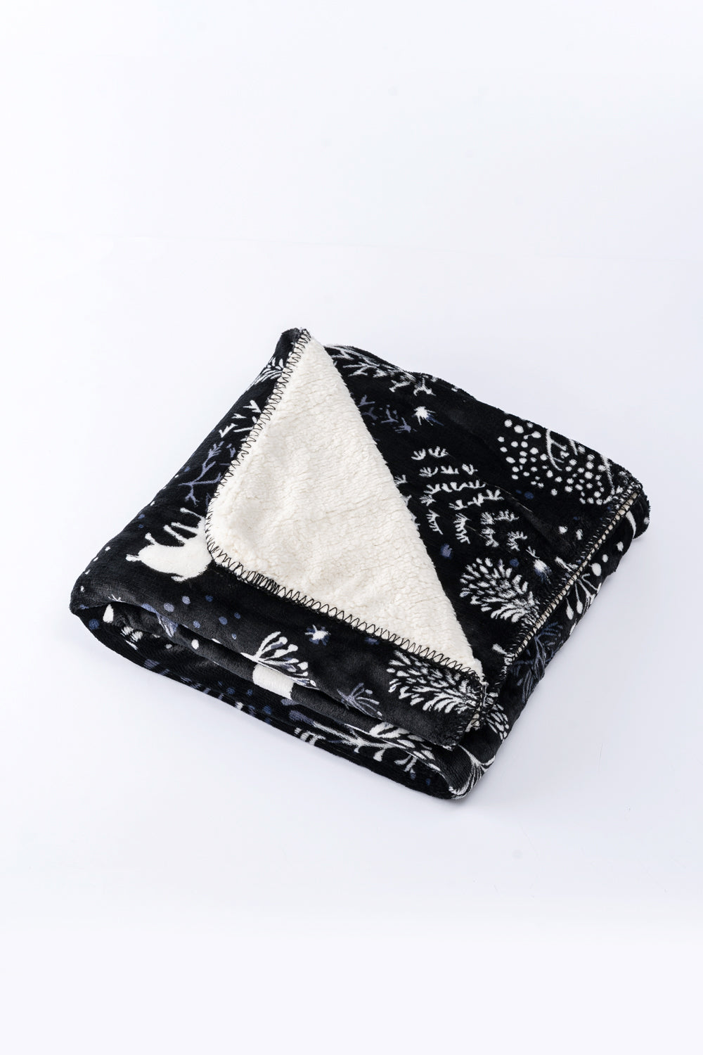 Plaid N&B - Couverture Sherpa
