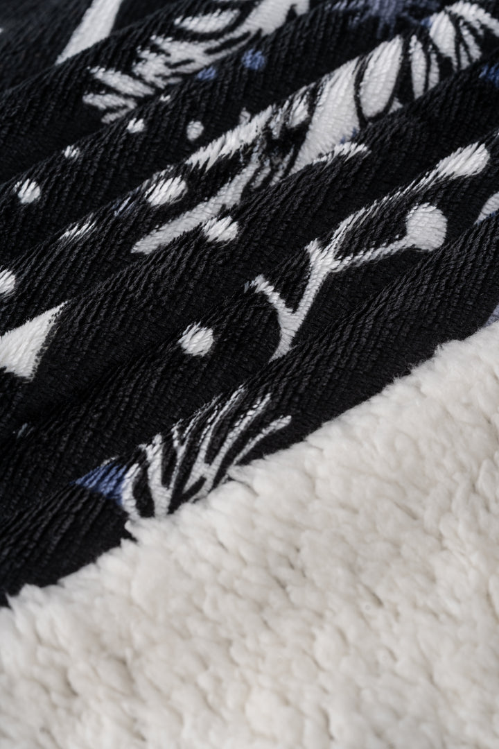 Plaid N&B - Couverture Sherpa
