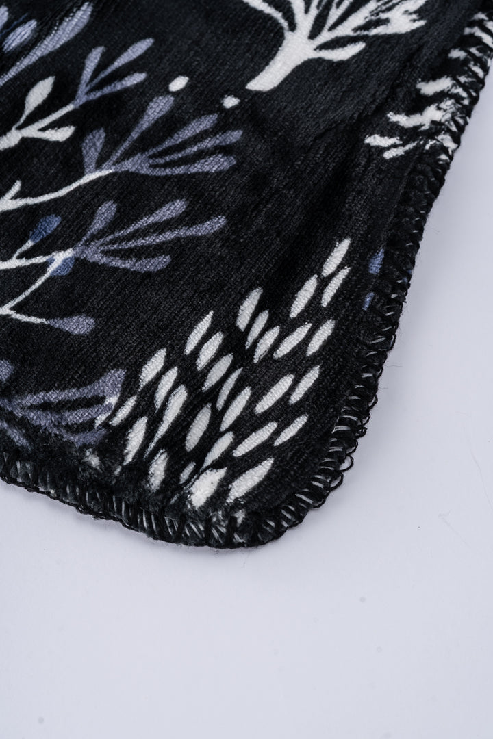 Plaid N&B - Couverture Sherpa