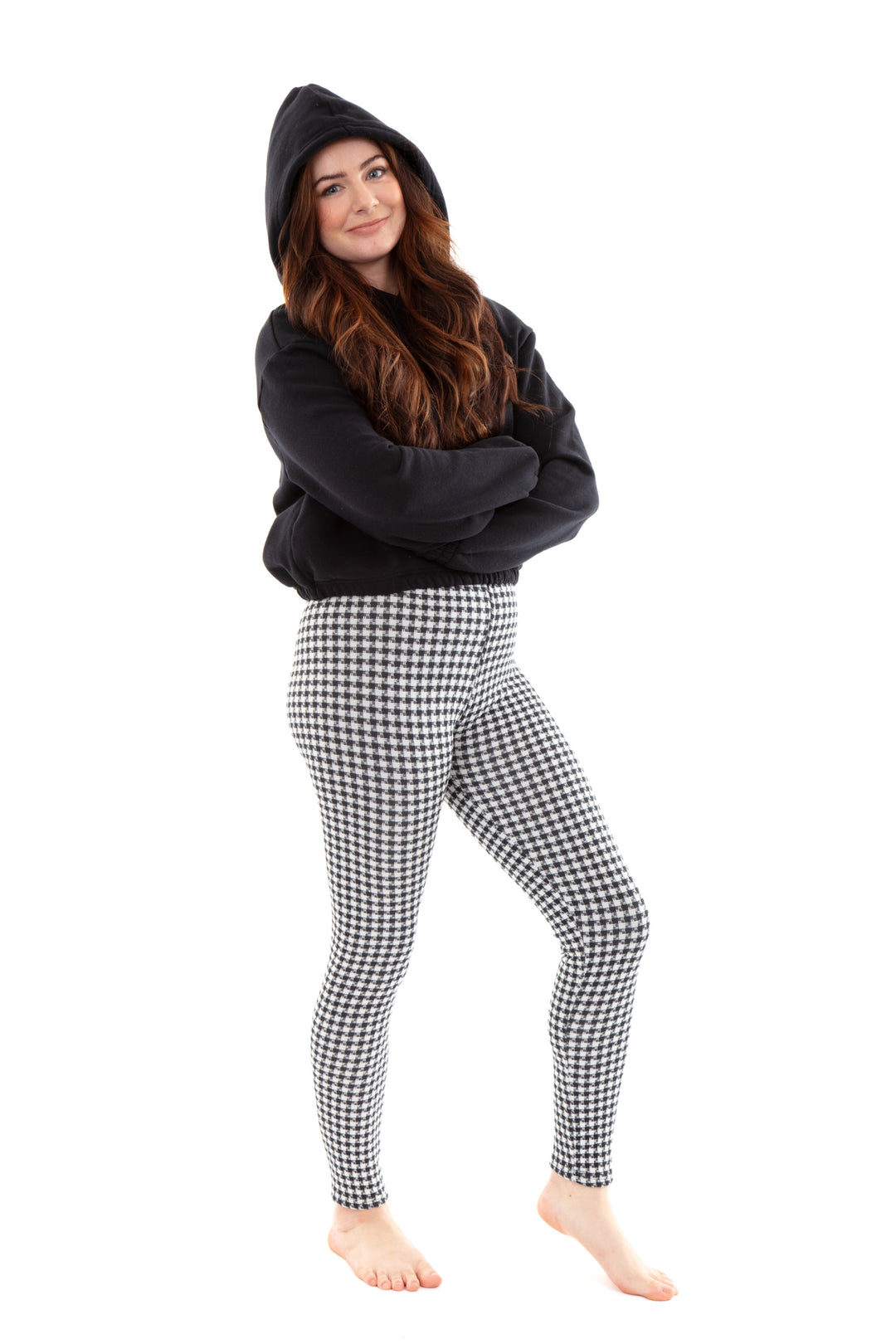 B&W Houndstooth - doublé confortable