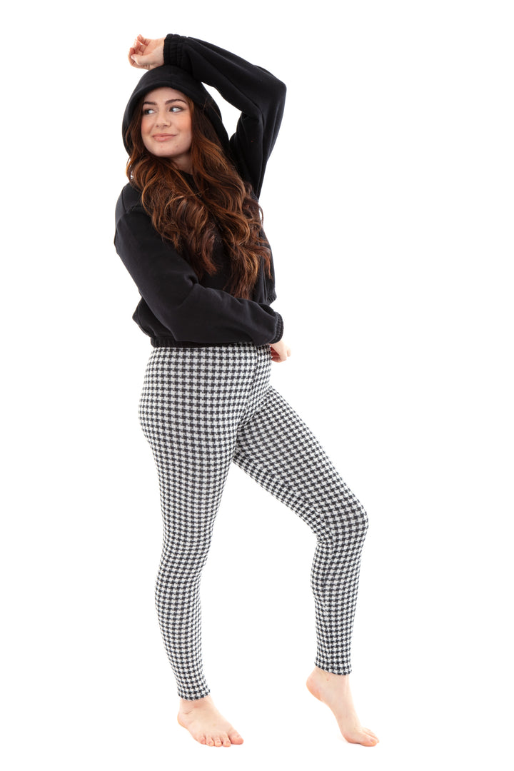 B&W Houndstooth - doublé confortable