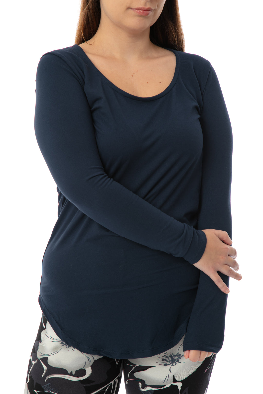 Deep Blue - Long Sleeve Tunic Top