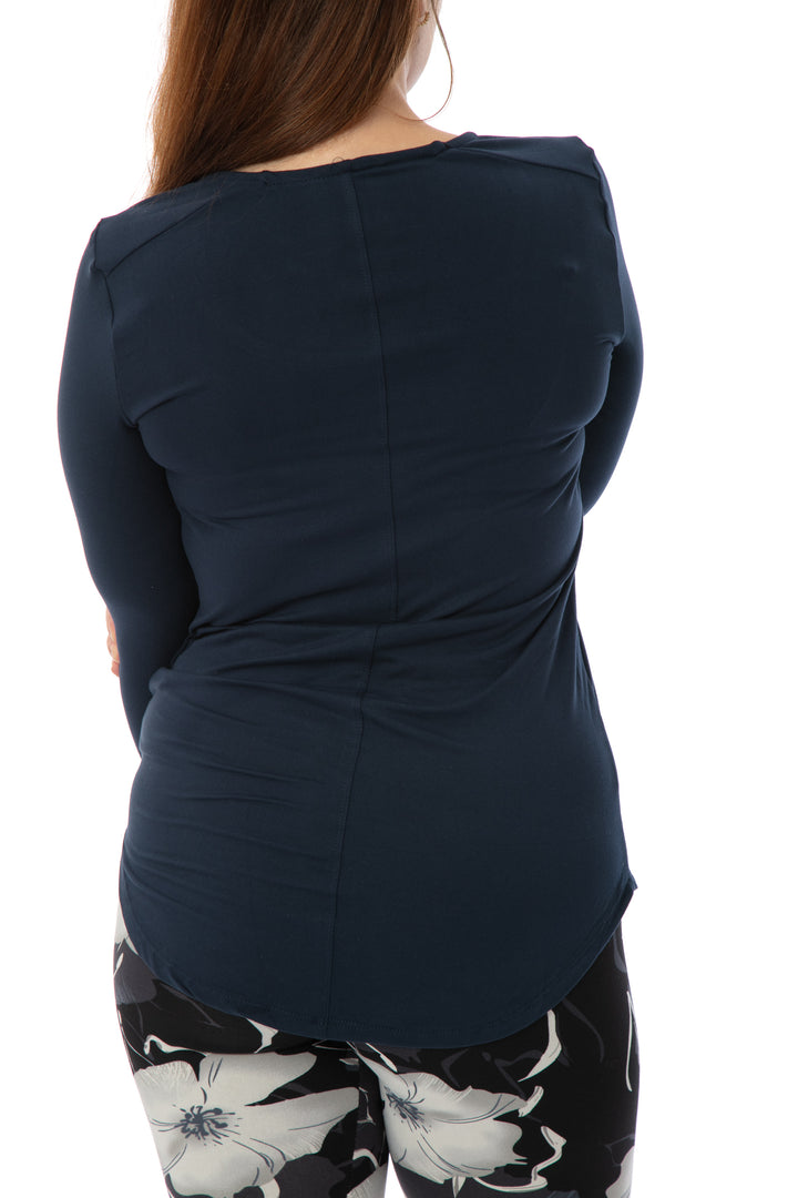 Deep Blue - Long Sleeve Tunic Top