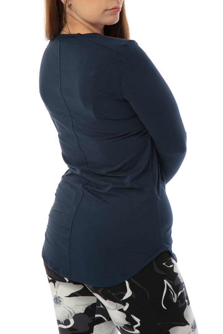 Deep Blue - Long Sleeve Tunic Top