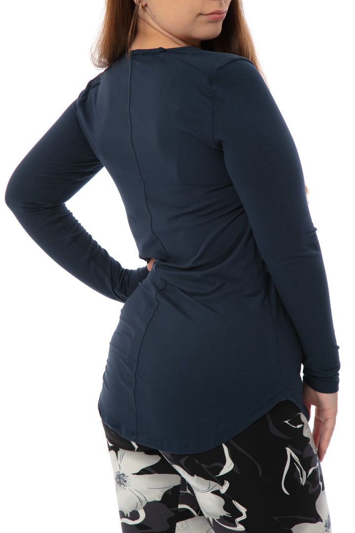 Deep Blue - Long Sleeve Tunic Top