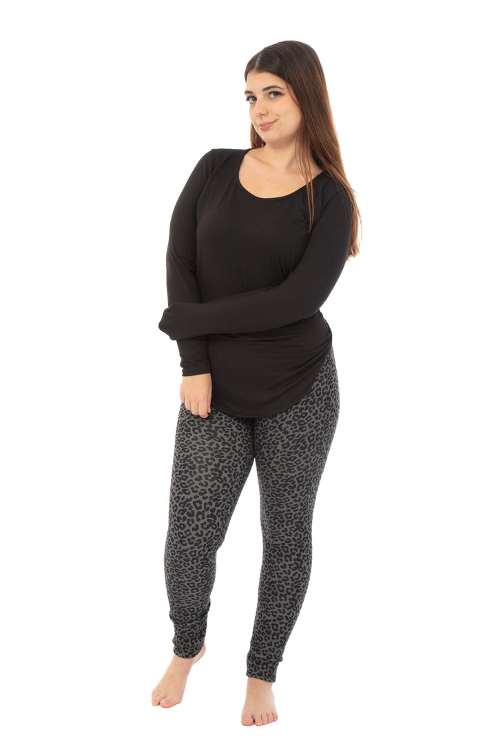 Dark Gray Leo - Cozy Lined Leggings
