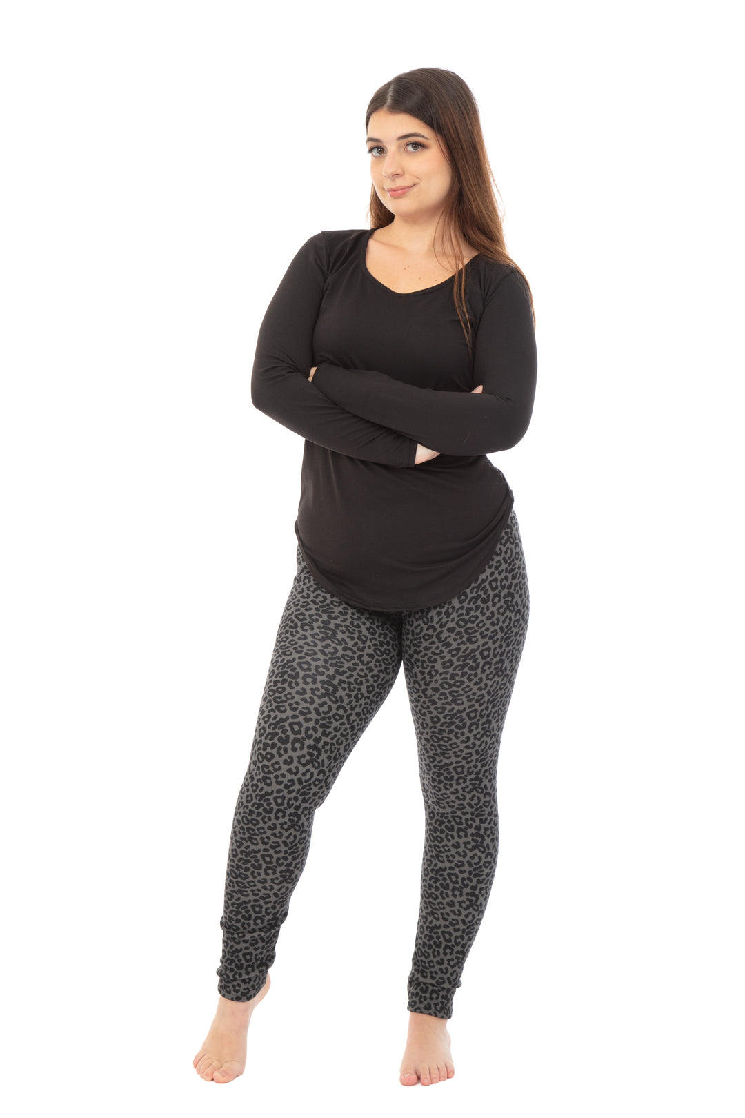 Dark Gray Leo - Cozy Lined Leggings