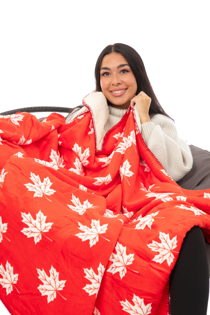 Plaid N&B - Couverture Sherpa
