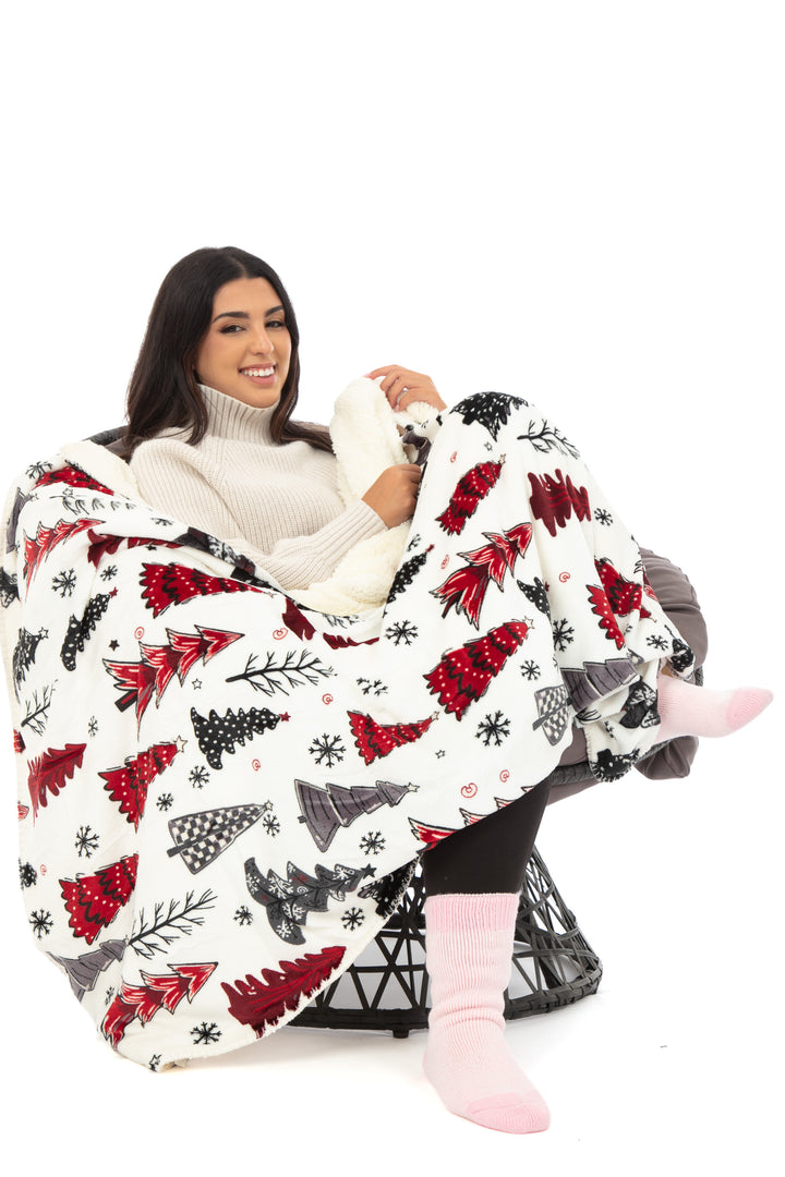 Winter Pines - Sherpa Blanket