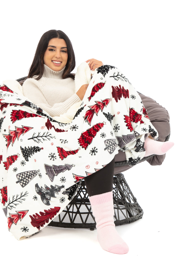 Winter Pines - Sherpa Blanket