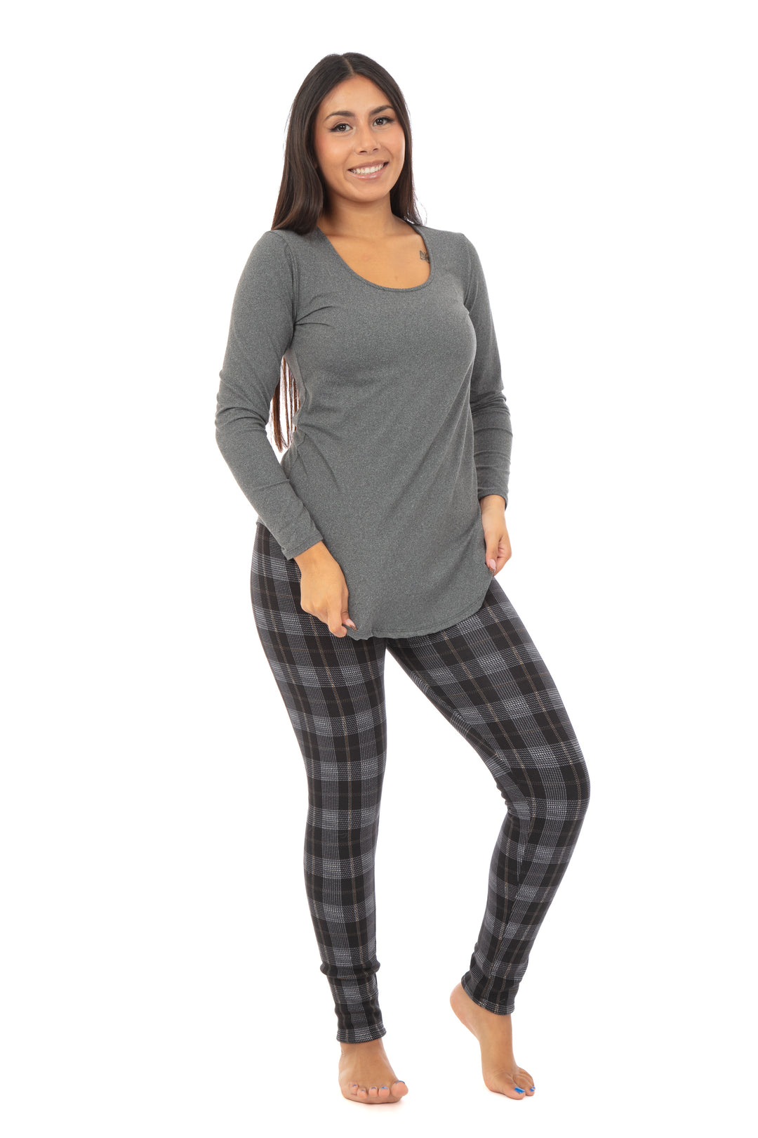 Moka Tartan - Leggings doublés confortables
