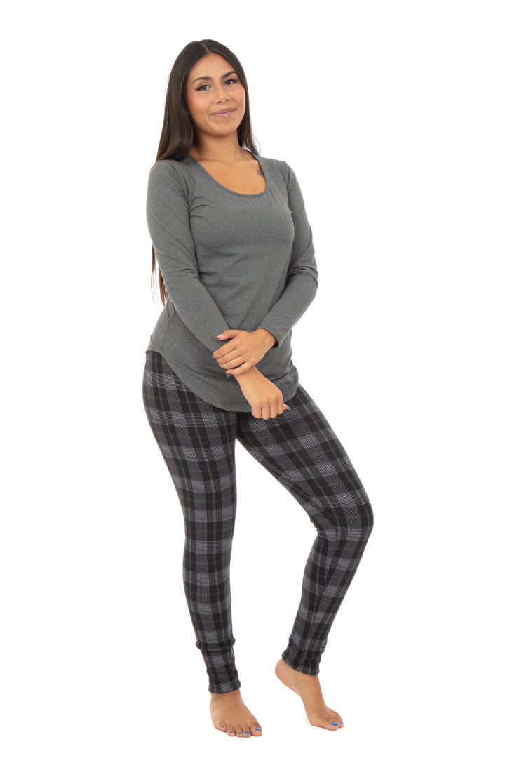 Moka Tartan - Leggings doublés confortables