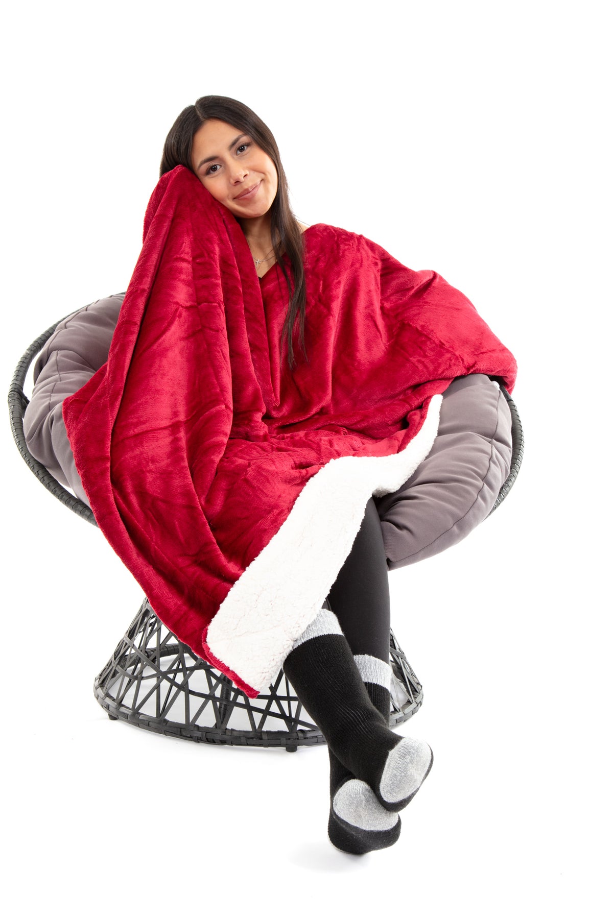 Red Sherpa Blanket – Just Cozy - Main Image