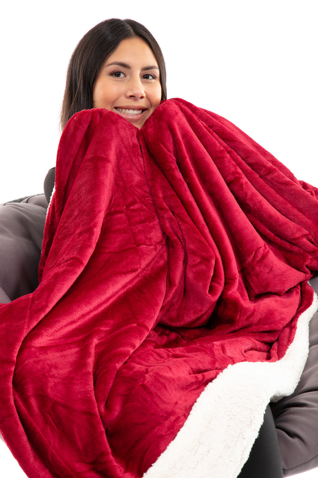 Couverture rouge - sherpa