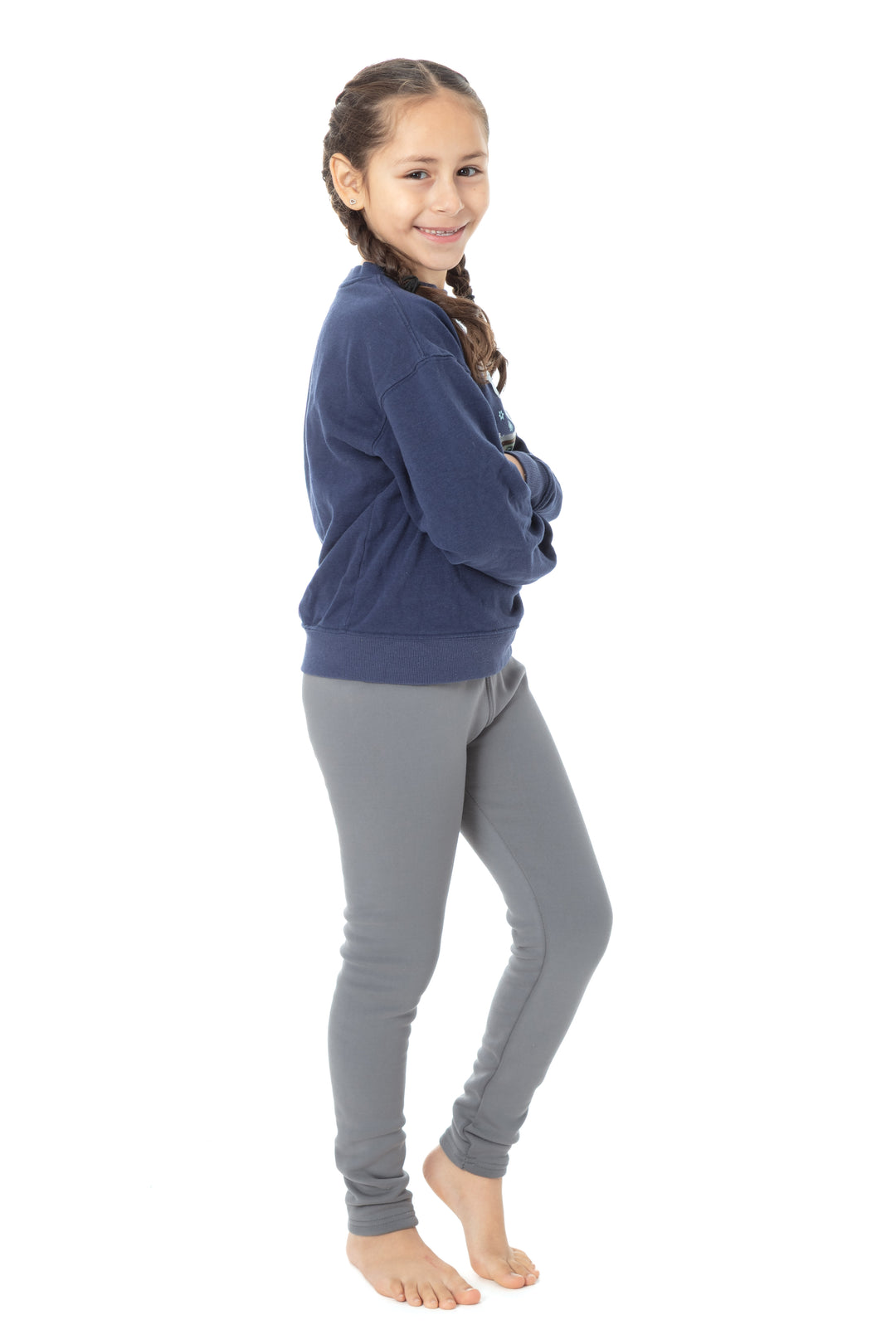 Stormy Grey Kid's - Cozy Lined Leggings