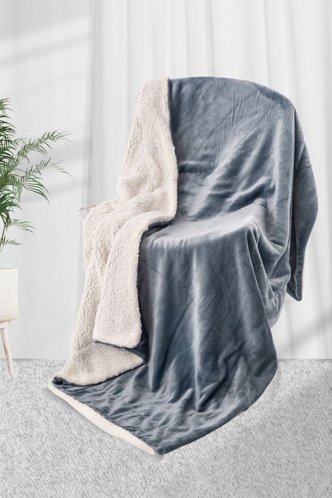 Grey plush throw hotsell