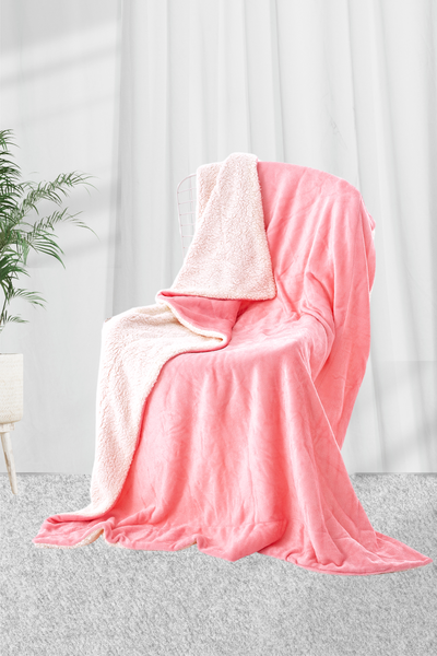 Pink Sherpa Blanket Just Cozy