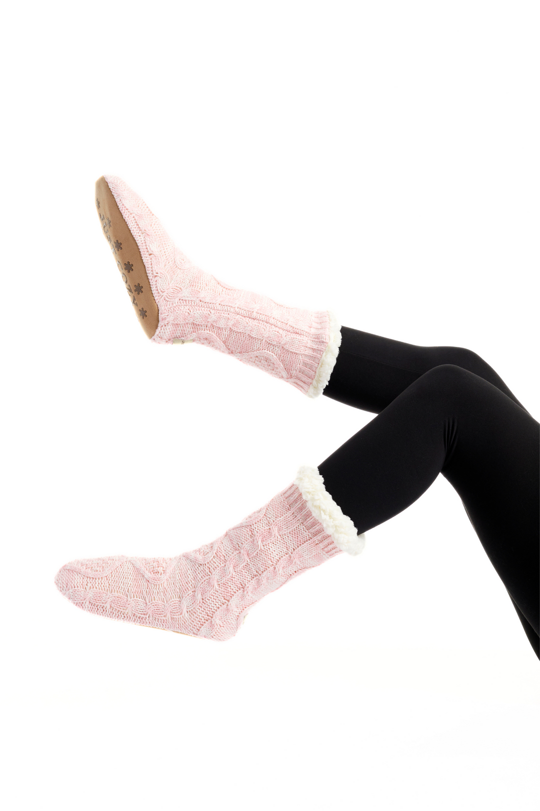 Pink - Chaussettes de pantoufles confortables