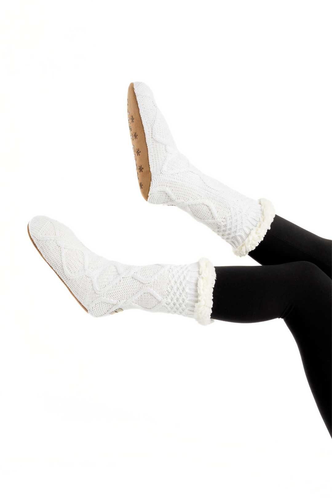 Blanc - chaussettes de pantoufles confortables