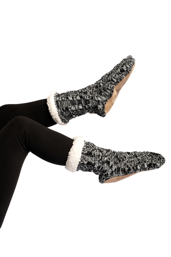 Black & White - Chaussettes de pantoufles confortables