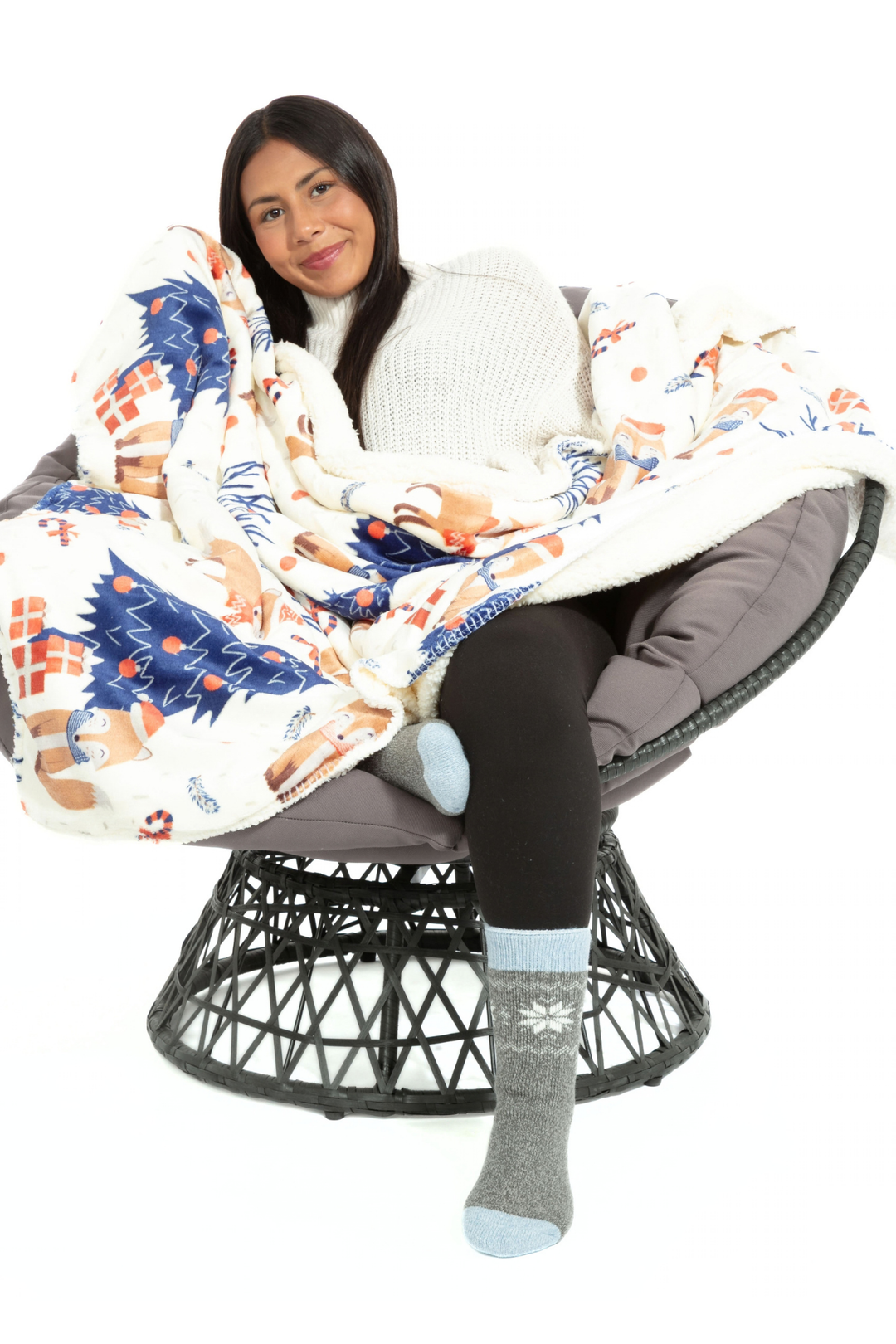 Foxy Noel - Sherpa Blanket