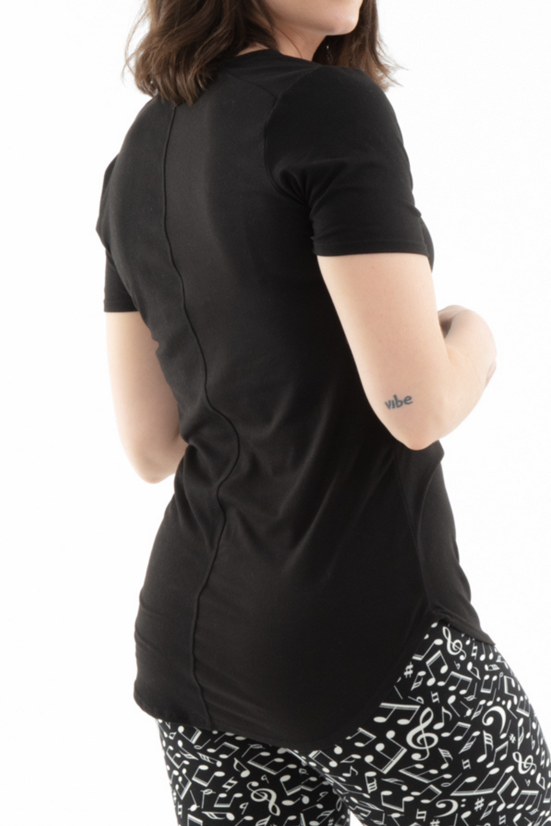 Black - Short Sleeve Tunic Top