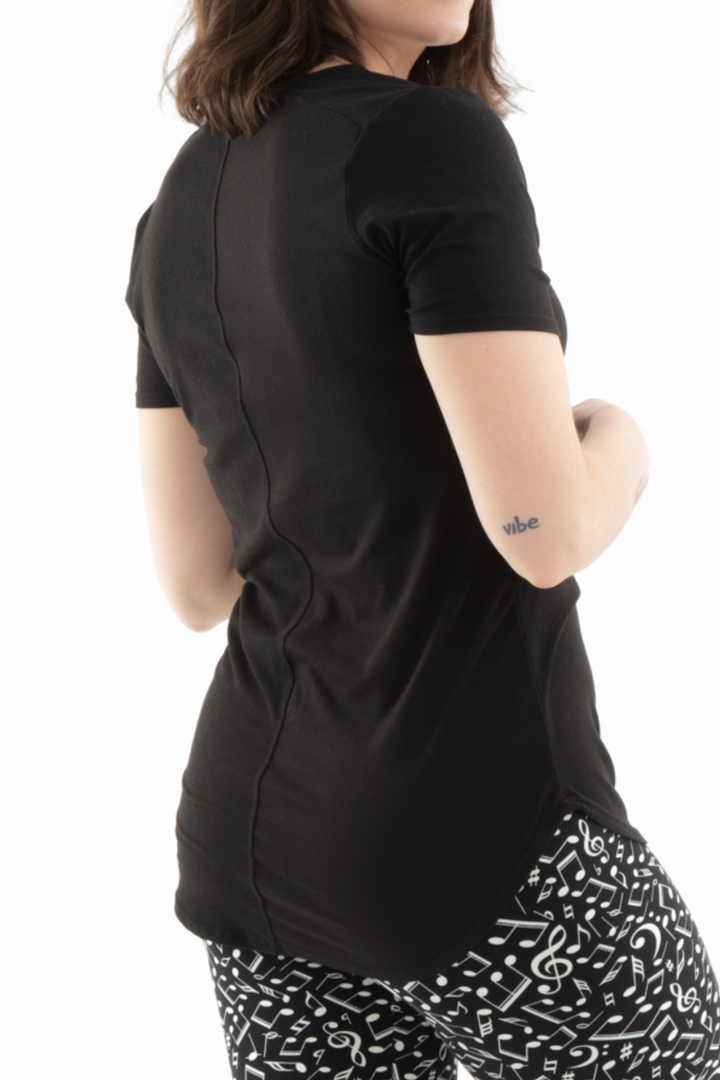 Black - Short Sleeve Tunic Top