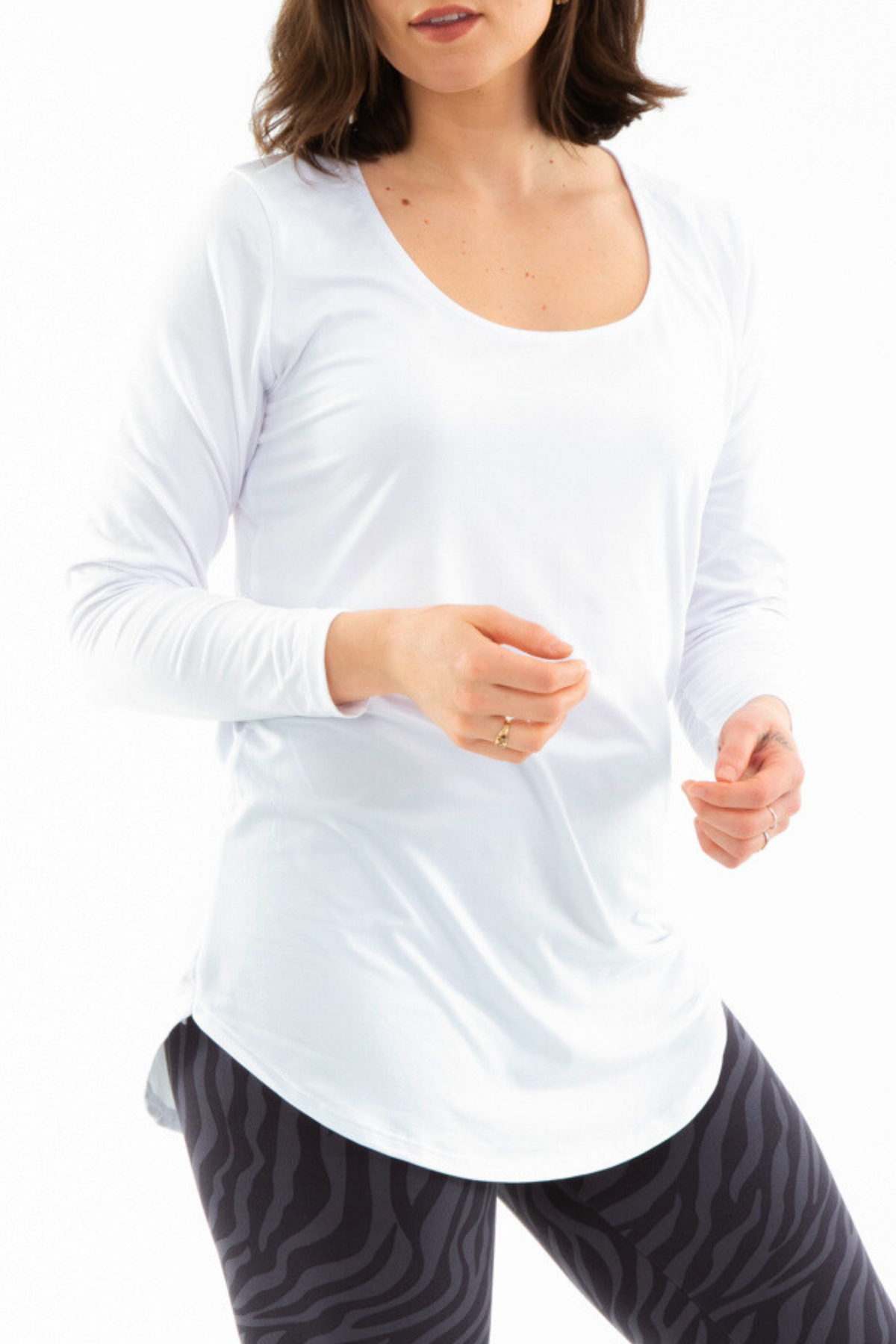 White Long Sleeve Tunic Top Just Cozy