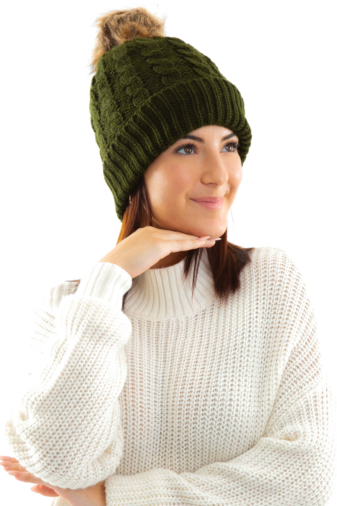 Green knit cap shop
