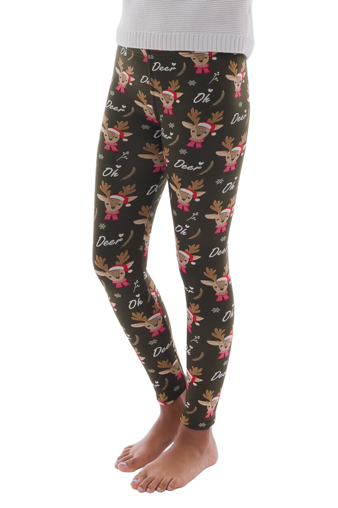 Just Cozy Cozy Lined 4 Way Stretch Leggings Kids Size 5 6