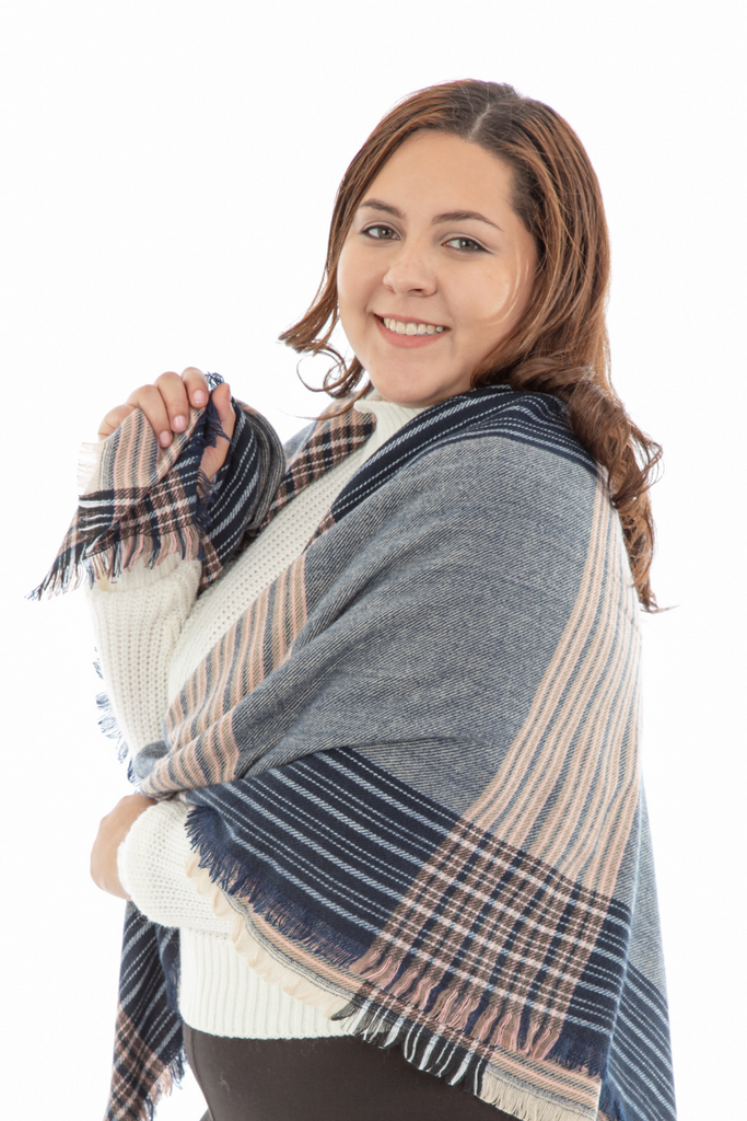 Winter Plaid Scarf - Women's Long Plaid Scarf Warm Wool English