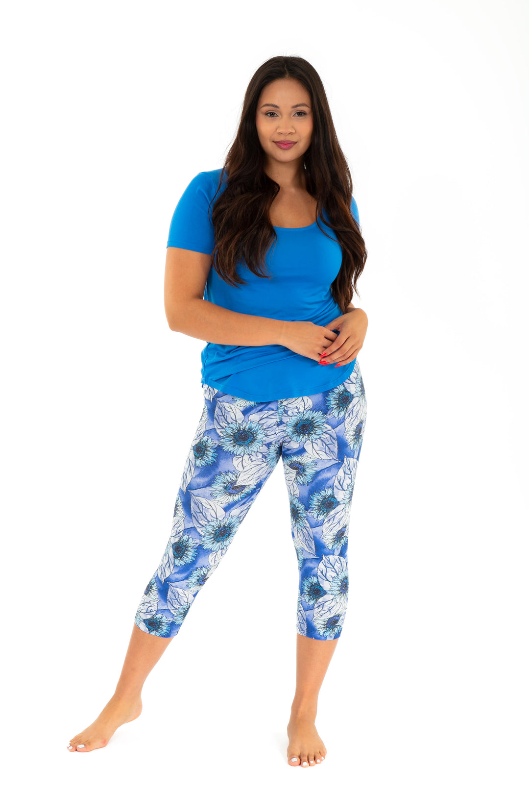 Blue Daisies - Capris