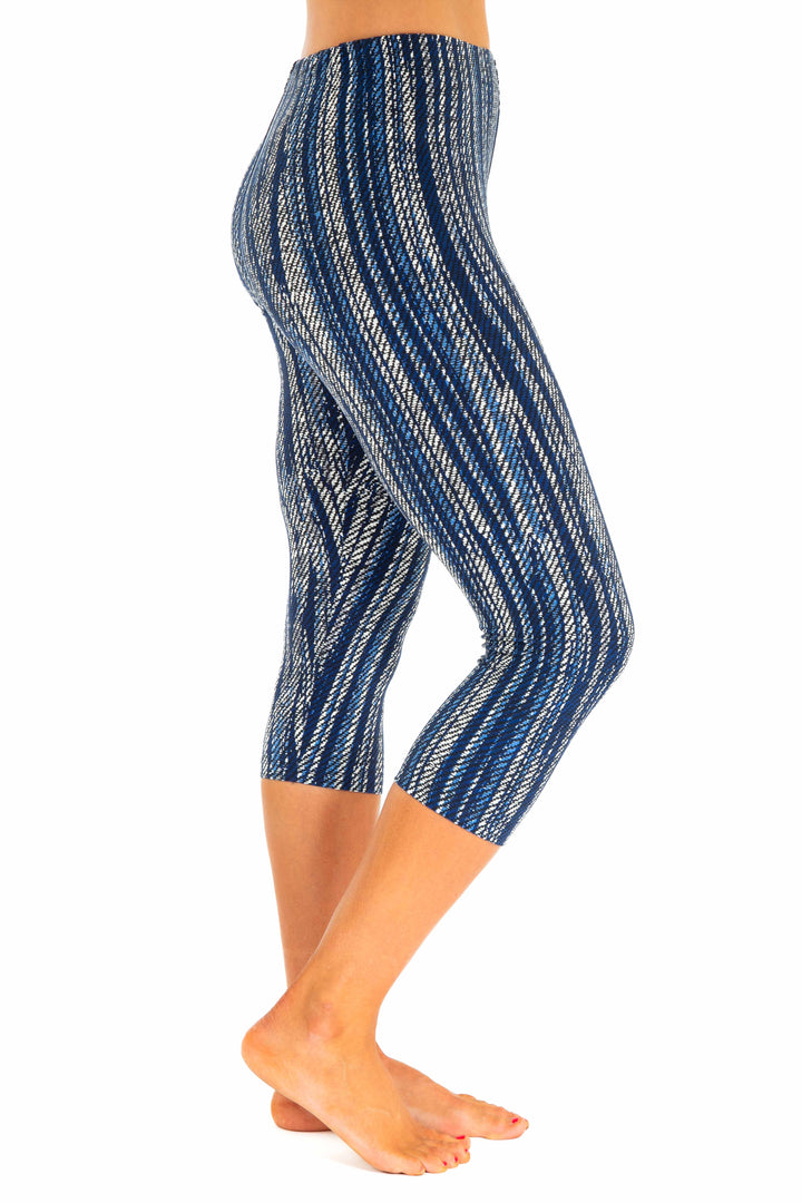 Vintage Blue Lines - Capris