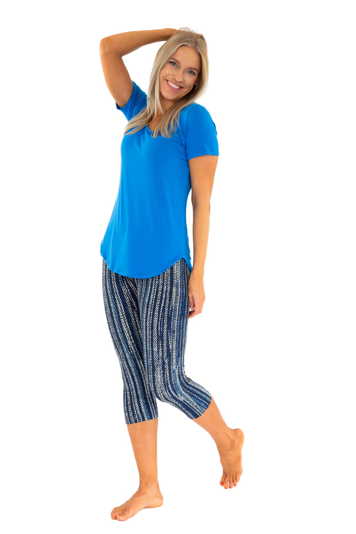 Vintage Blue Lines - Capris