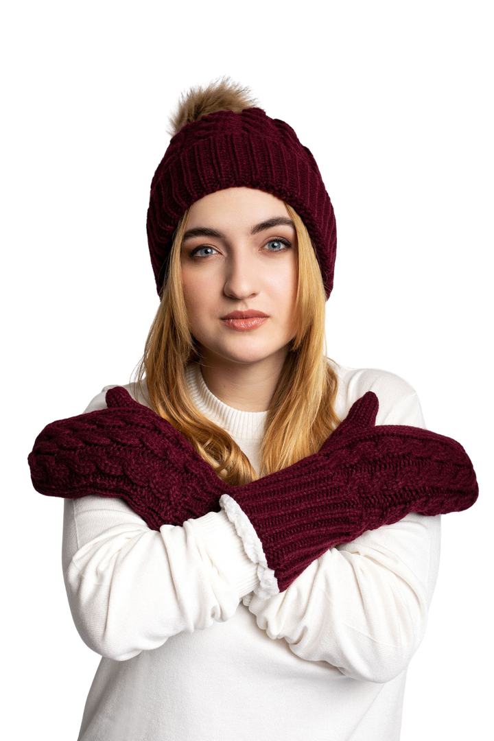 Dark Cherry - Cozy Lined Mittens