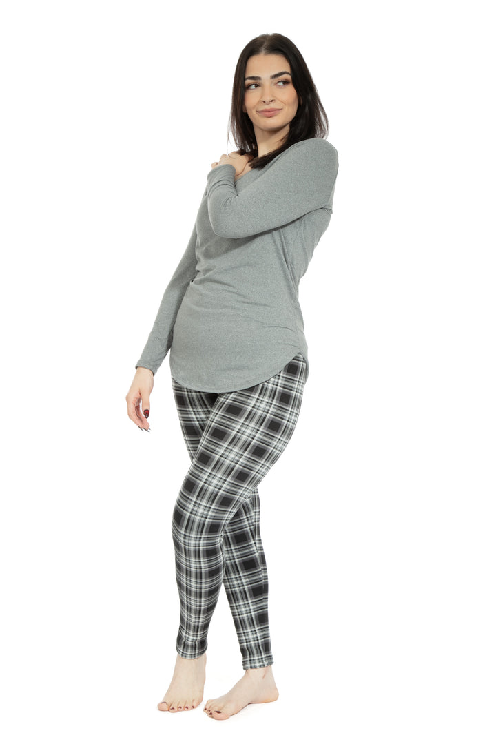 Black & White Tartan - Cozy Lined Leggings
