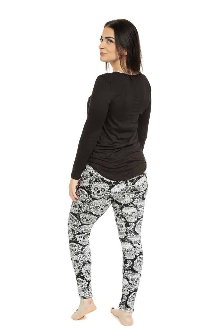 White Skull - Cozy Lined Leggings