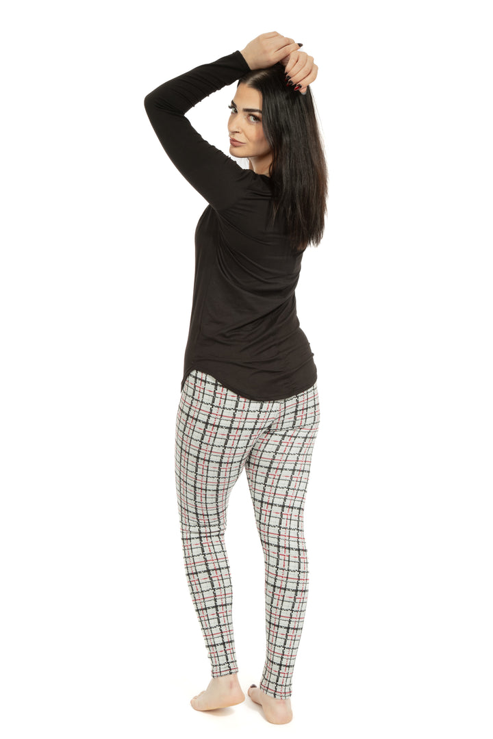 Light Gray Tartan - Cozy Lined Leggings