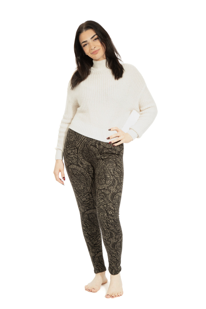 Golden Arabesques - Cozy Lined Leggings