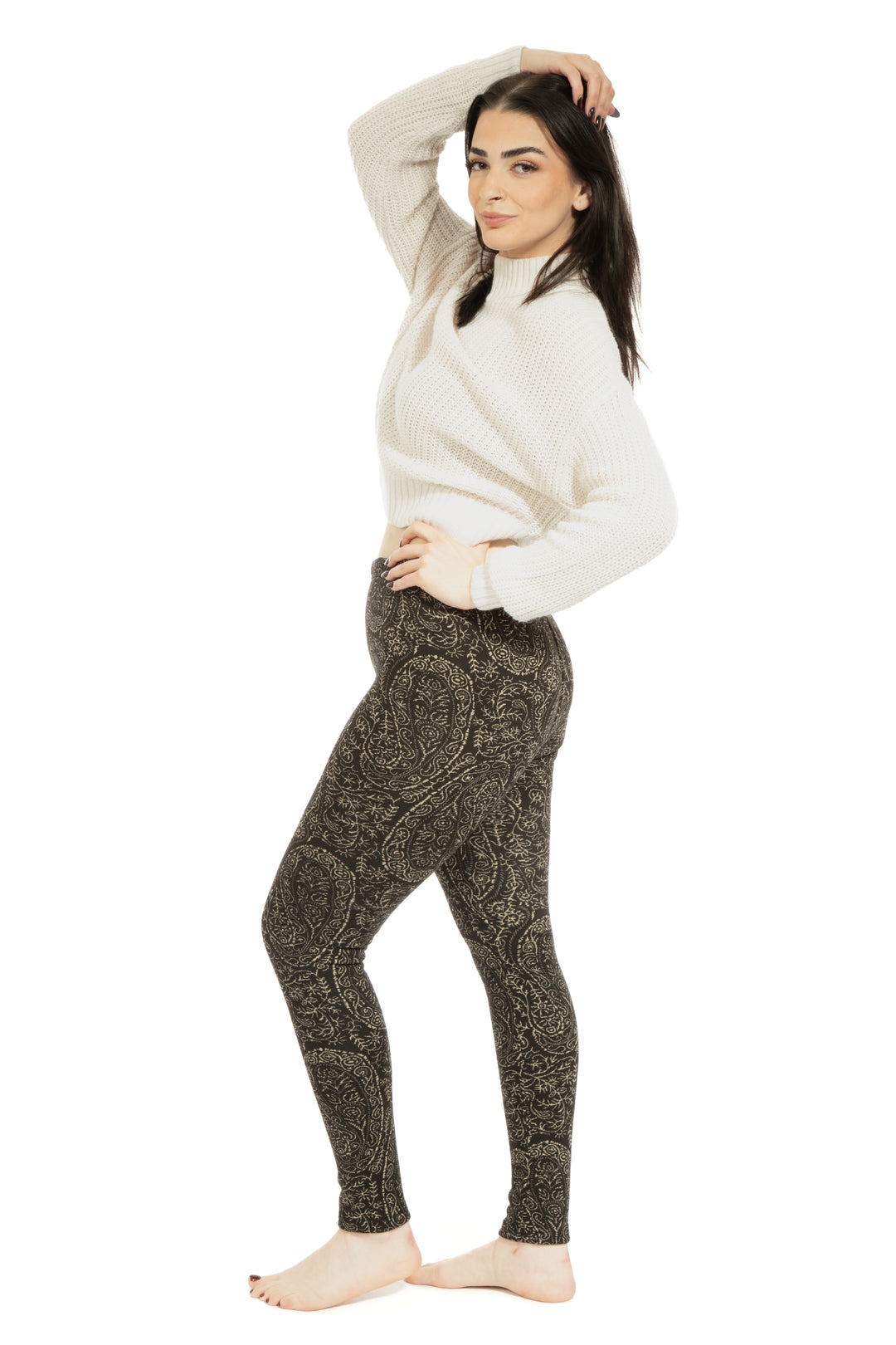 Golden Arabesques - Cozy Lined Leggings