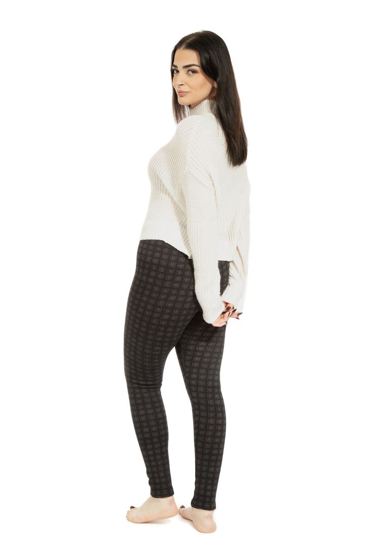 Black Gingham - Cozy Lined Leggings