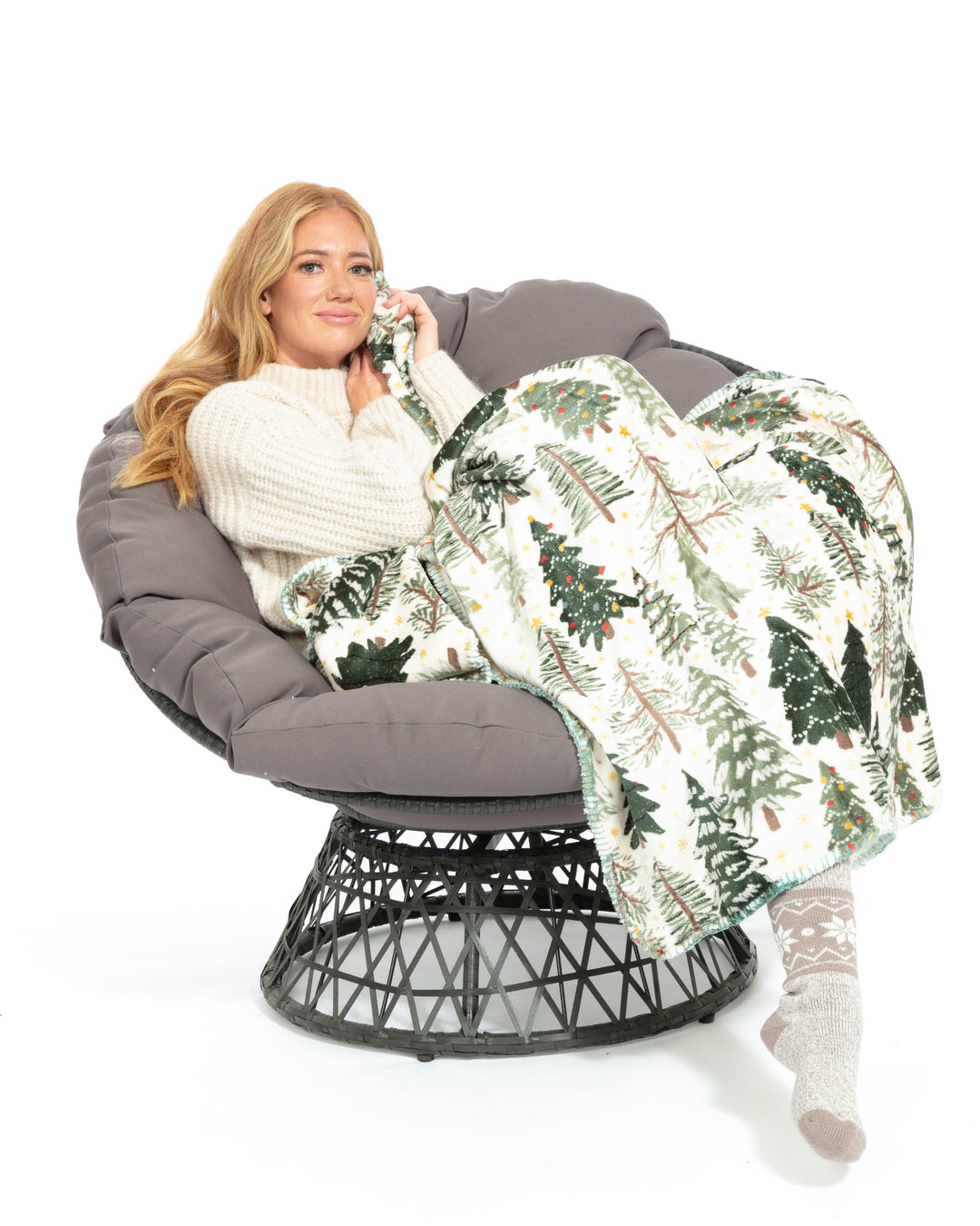 Green Christmas - Sherpa Blanket