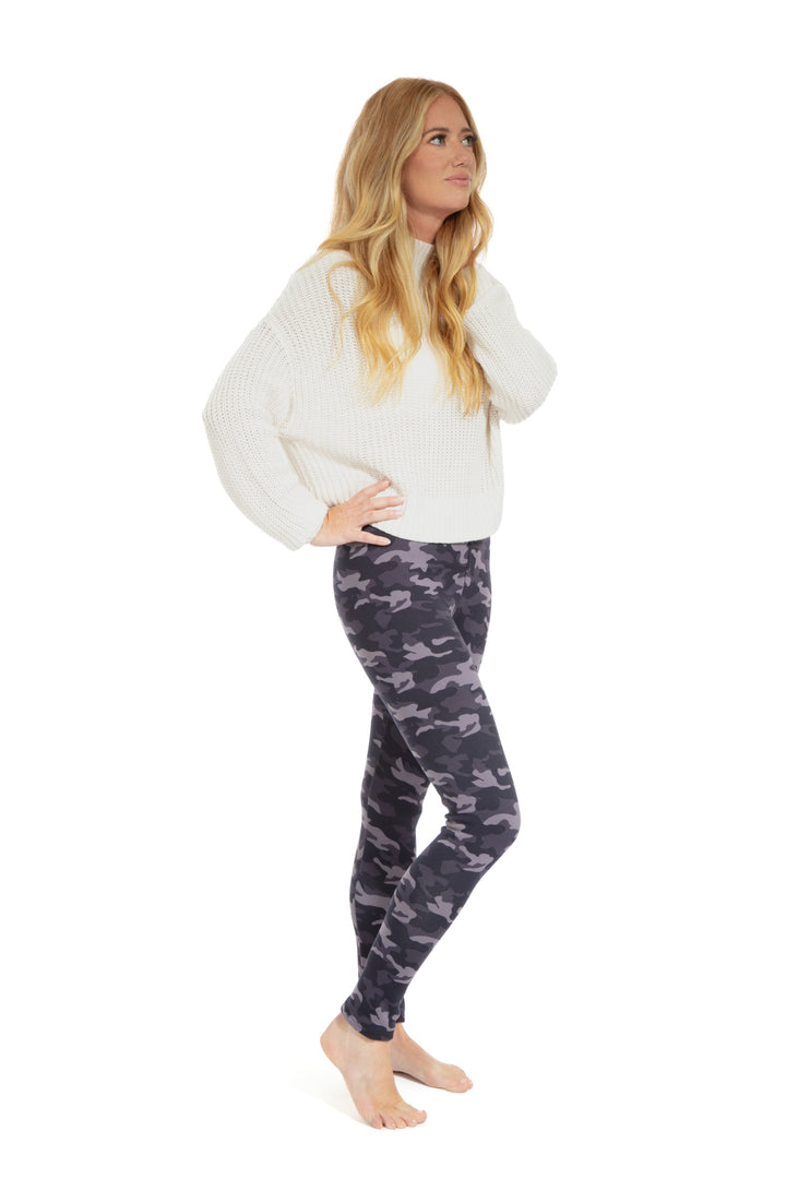 Purple Camouflage - Cozy Lined Leggings