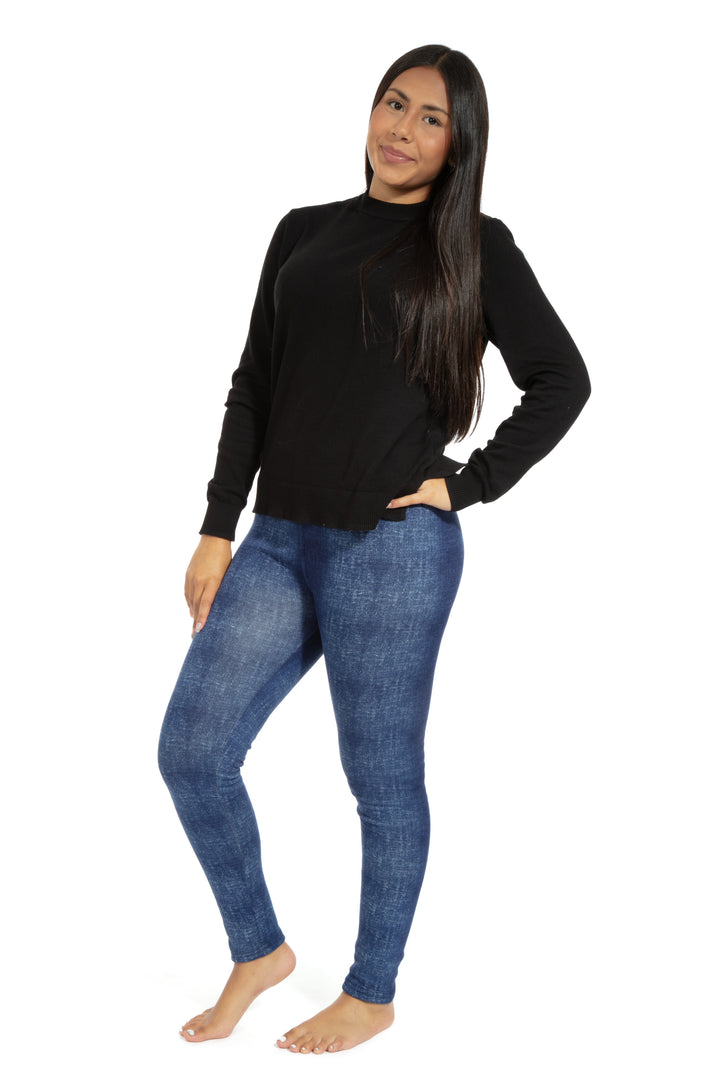 Dyed Denim - Cozy Lined Leggings